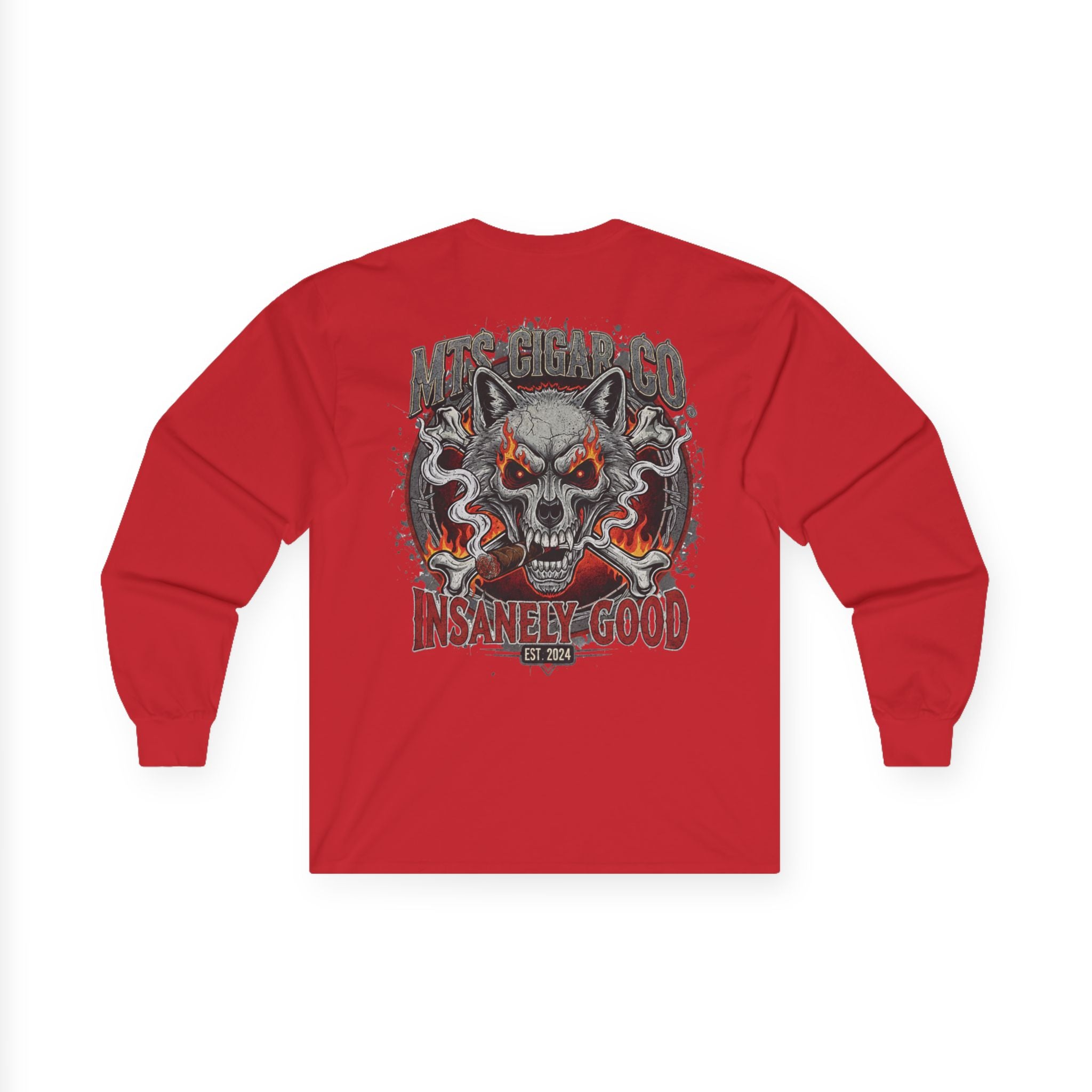 Skull Wolf Long Sleeve Tee — 'Insanely Good' Graphic Cotton Shirt