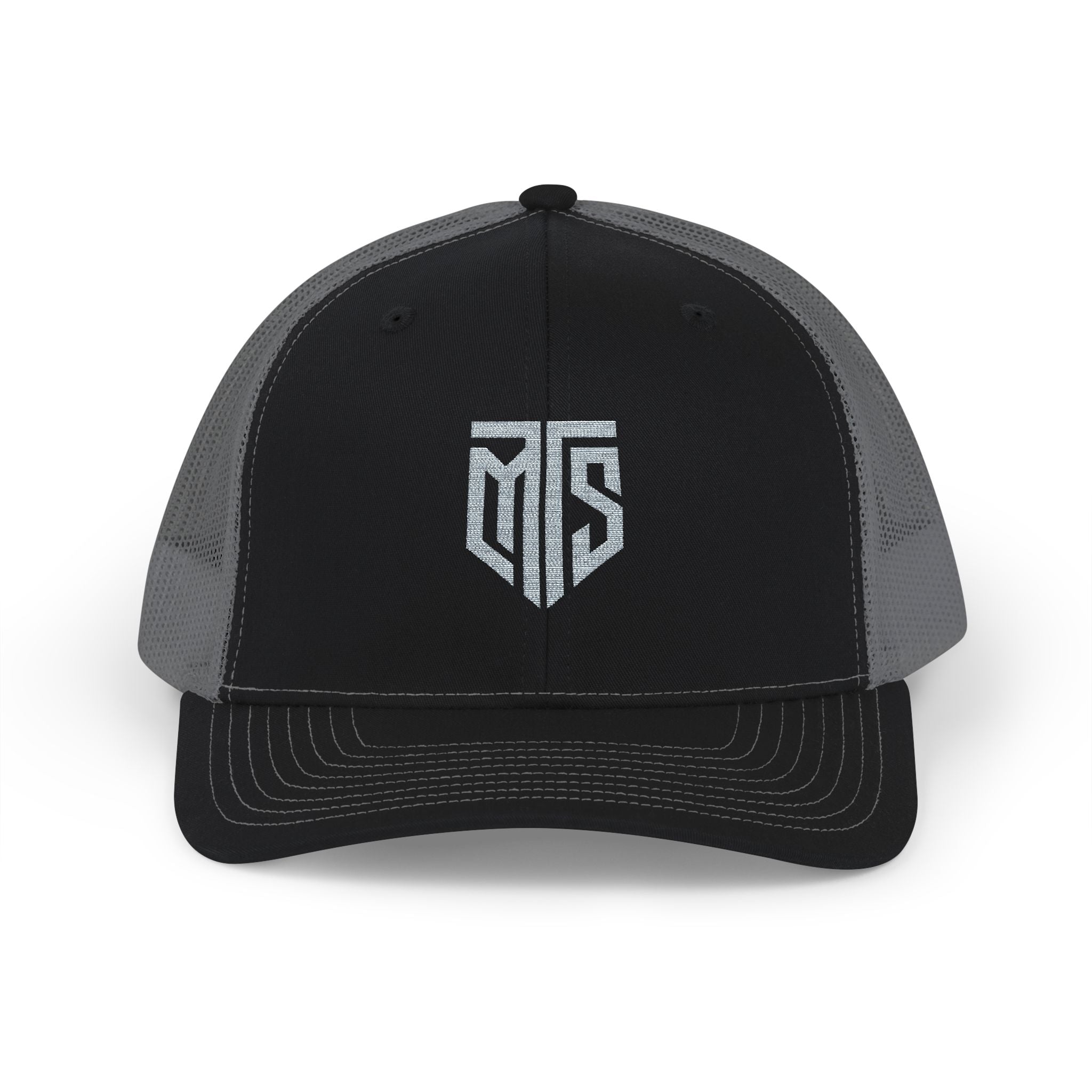 Embroidered Grey MTS Trucker Hat