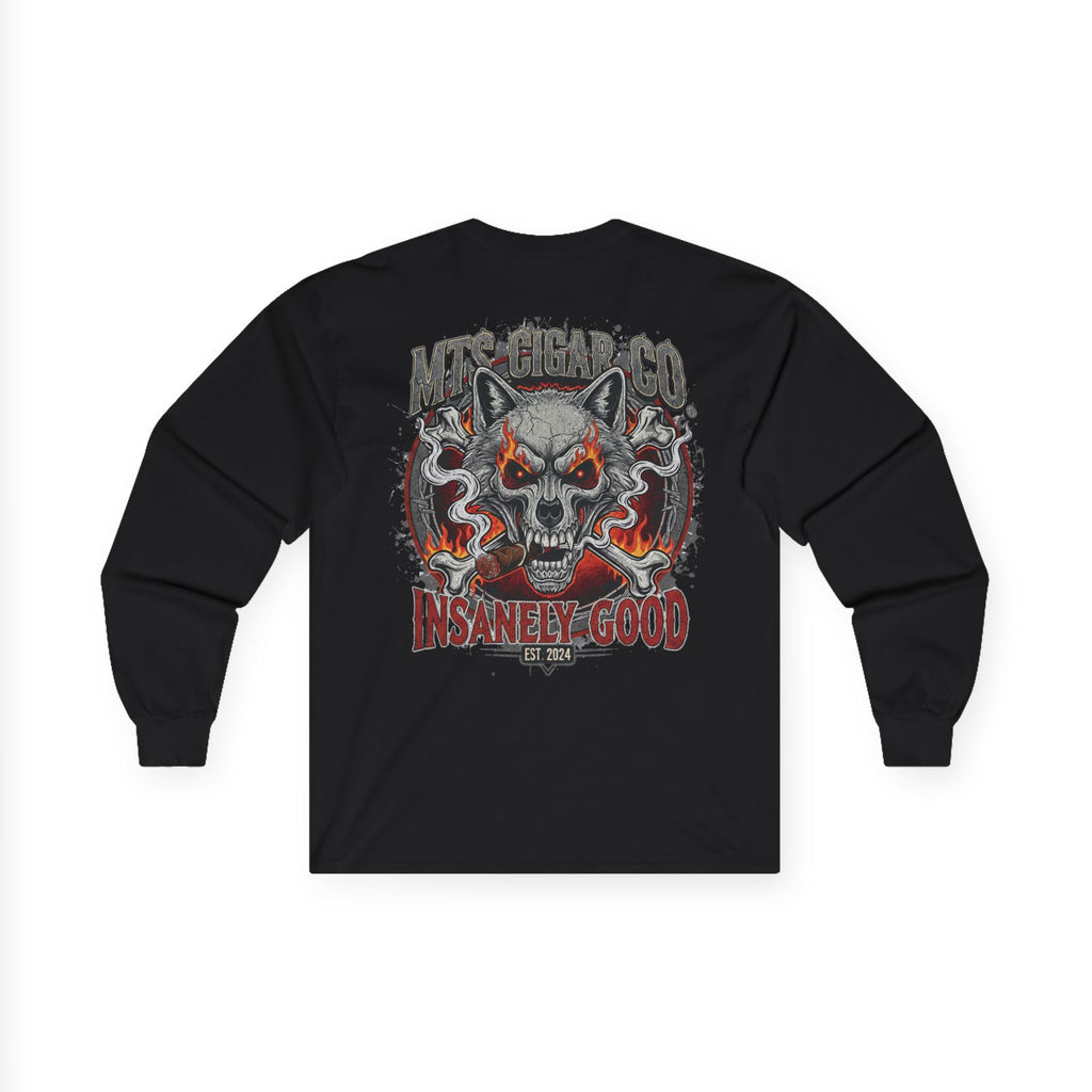 Skull Wolf Long Sleeve Tee — 'Insanely Good' Graphic Cotton Shirt