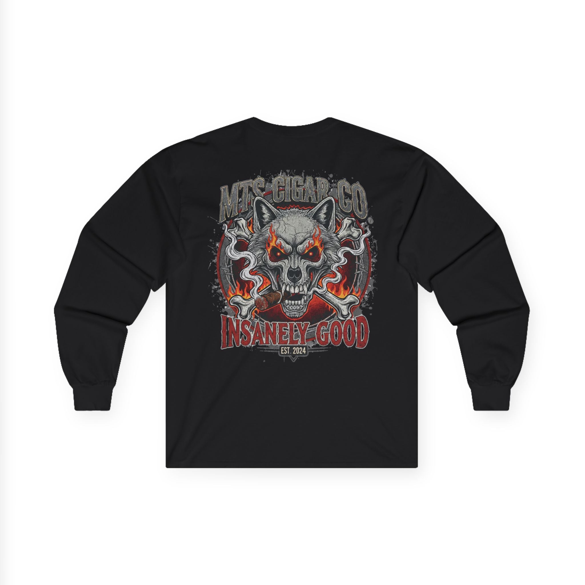 Skull Wolf Long Sleeve Tee — 'Insanely Good' Graphic Cotton Shirt
