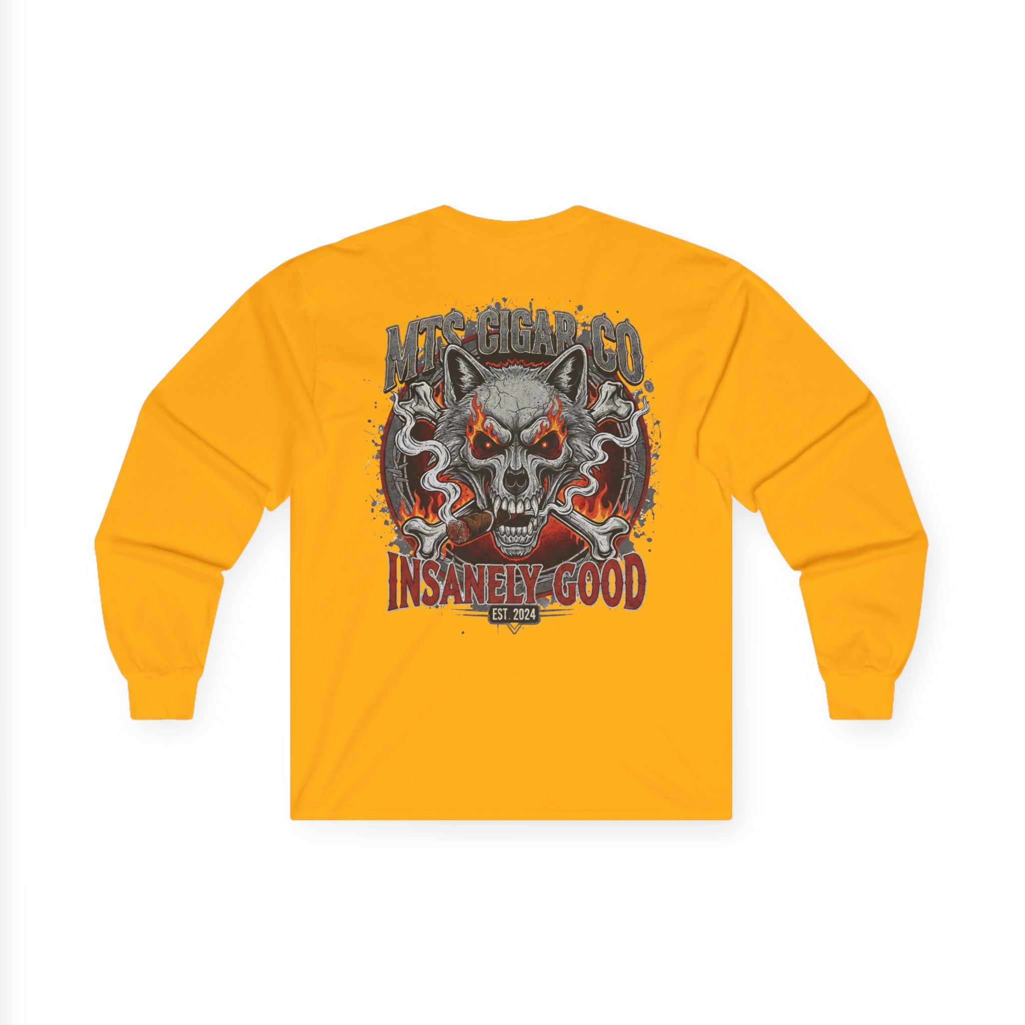 Skull Wolf Long Sleeve Tee — 'Insanely Good' Graphic Cotton Shirt