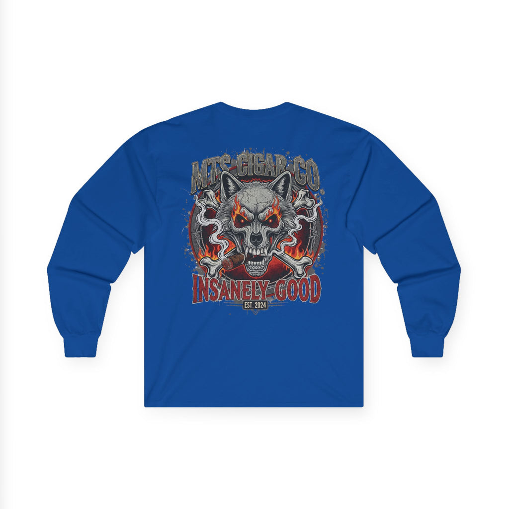 Skull Wolf Long Sleeve Tee — 'Insanely Good' Graphic Cotton Shirt