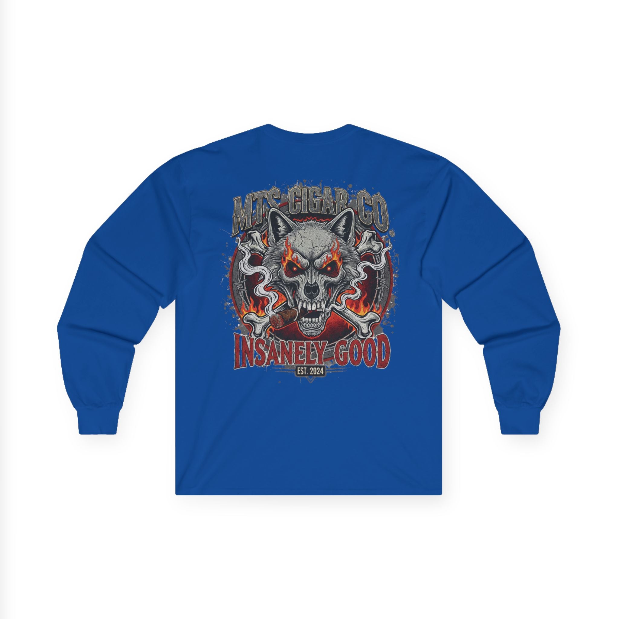 Skull Wolf Long Sleeve Tee — 'Insanely Good' Graphic Cotton Shirt