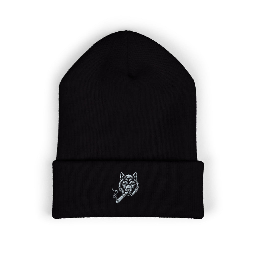 Black Beanie - Grey Wolf