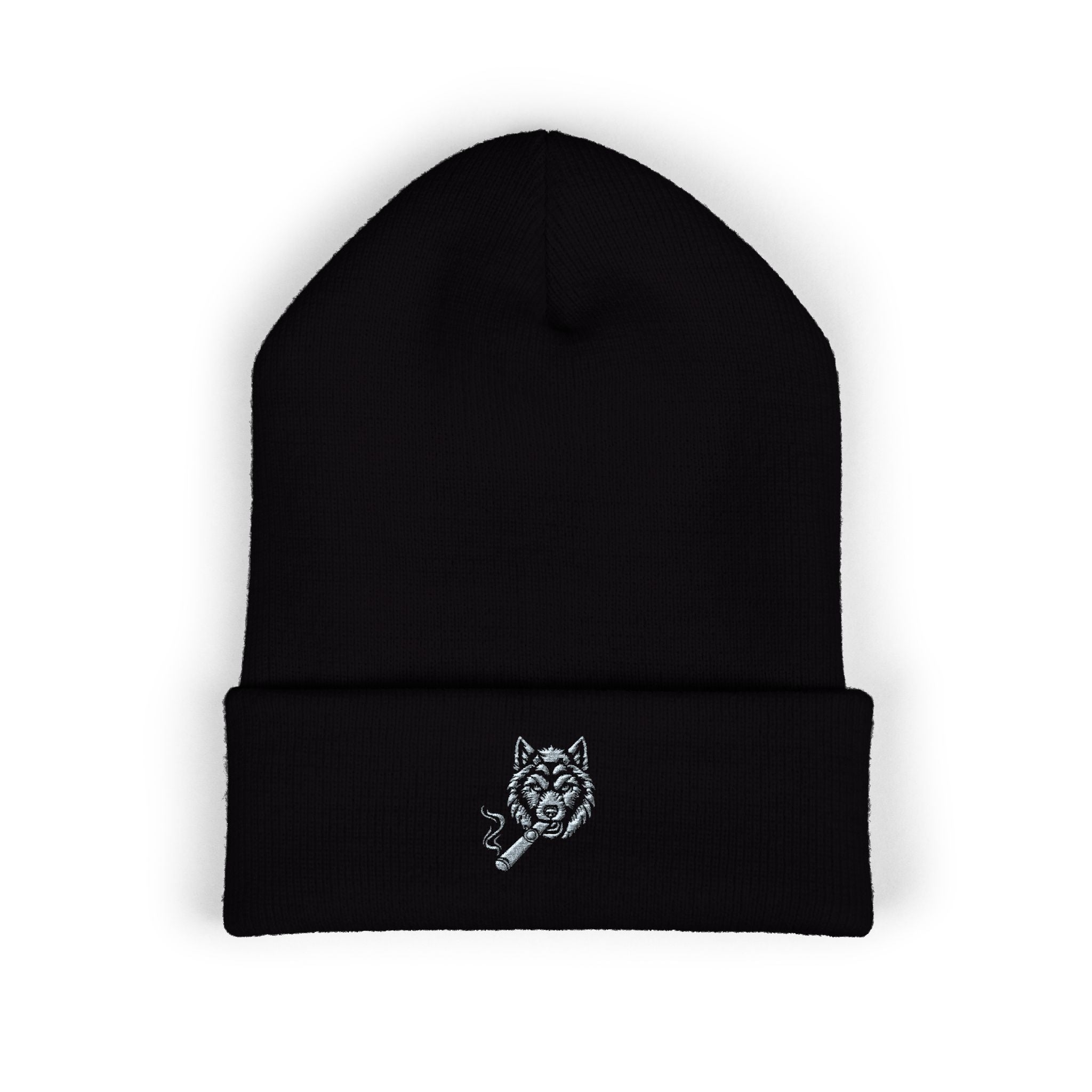 Black Beanie - Grey Wolf