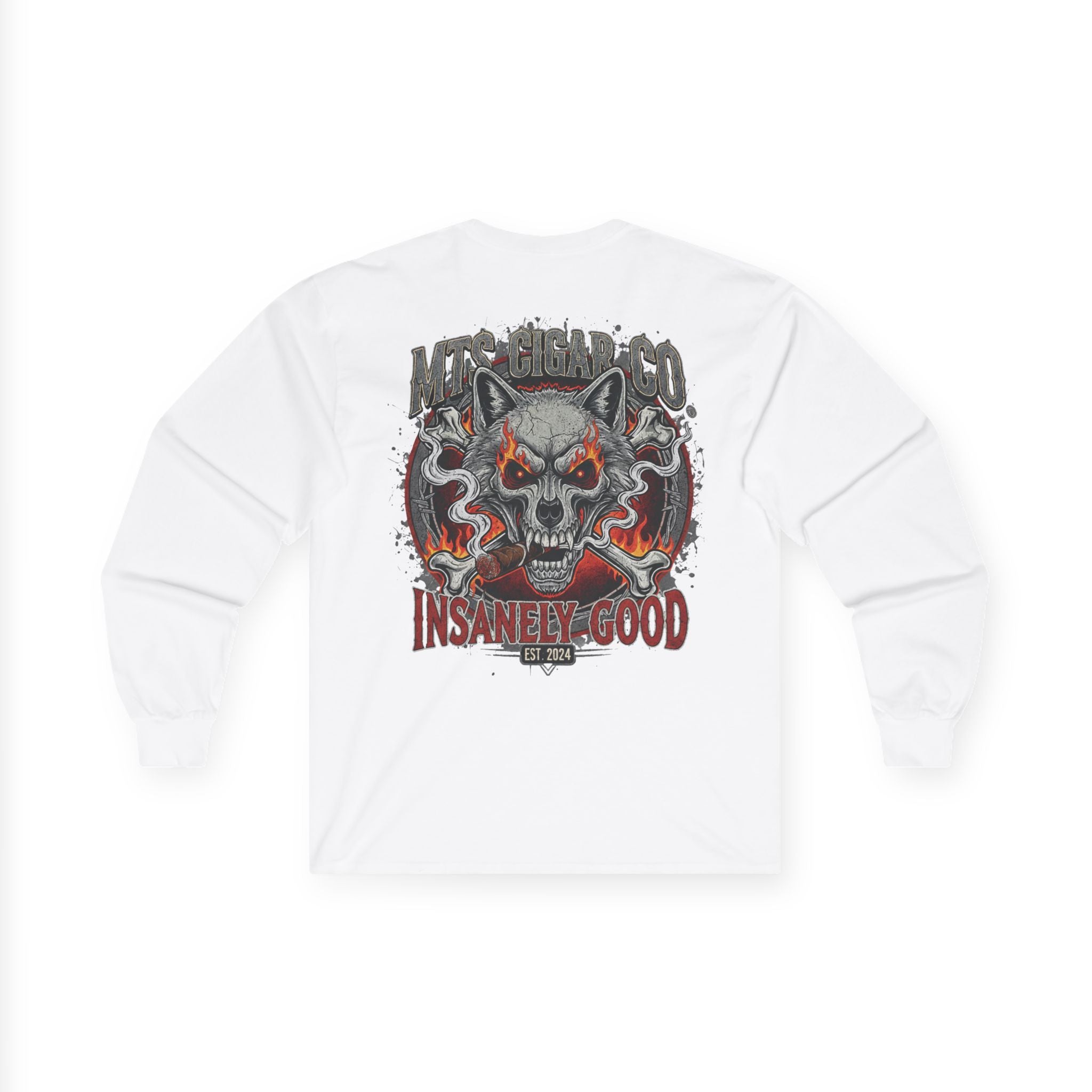 Skull Wolf Long Sleeve Tee — 'Insanely Good' Graphic Cotton Shirt