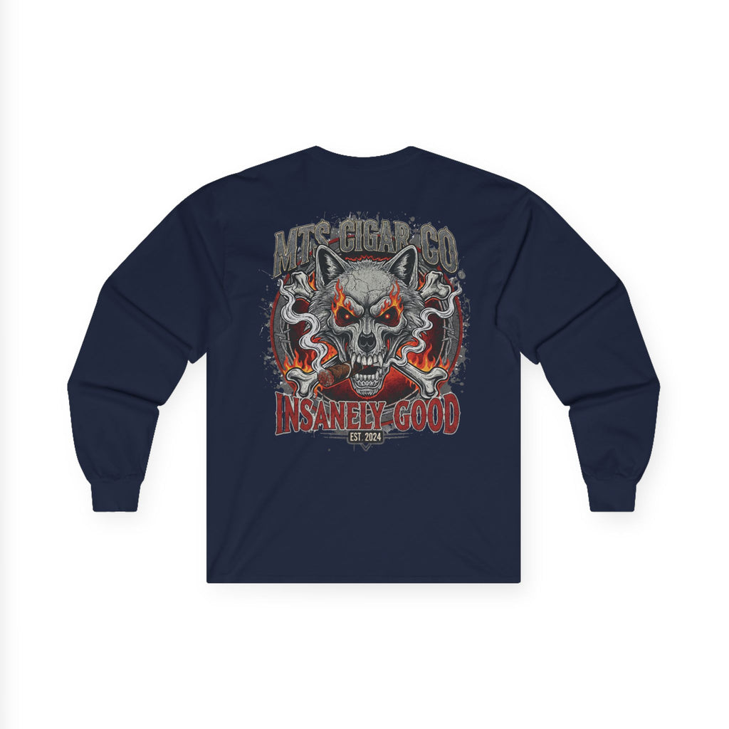 Skull Wolf Long Sleeve Tee — 'Insanely Good' Graphic Cotton Shirt