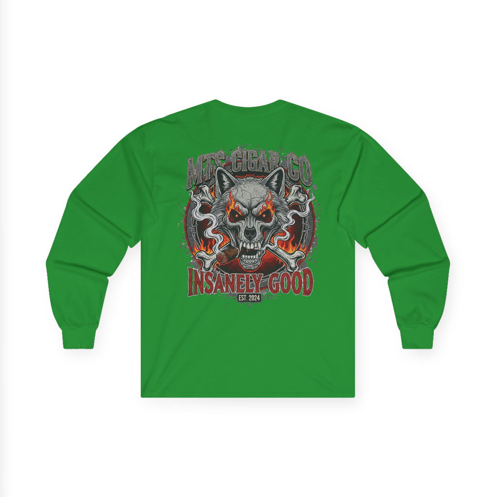 Skull Wolf Long Sleeve Tee — 'Insanely Good' Graphic Cotton Shirt