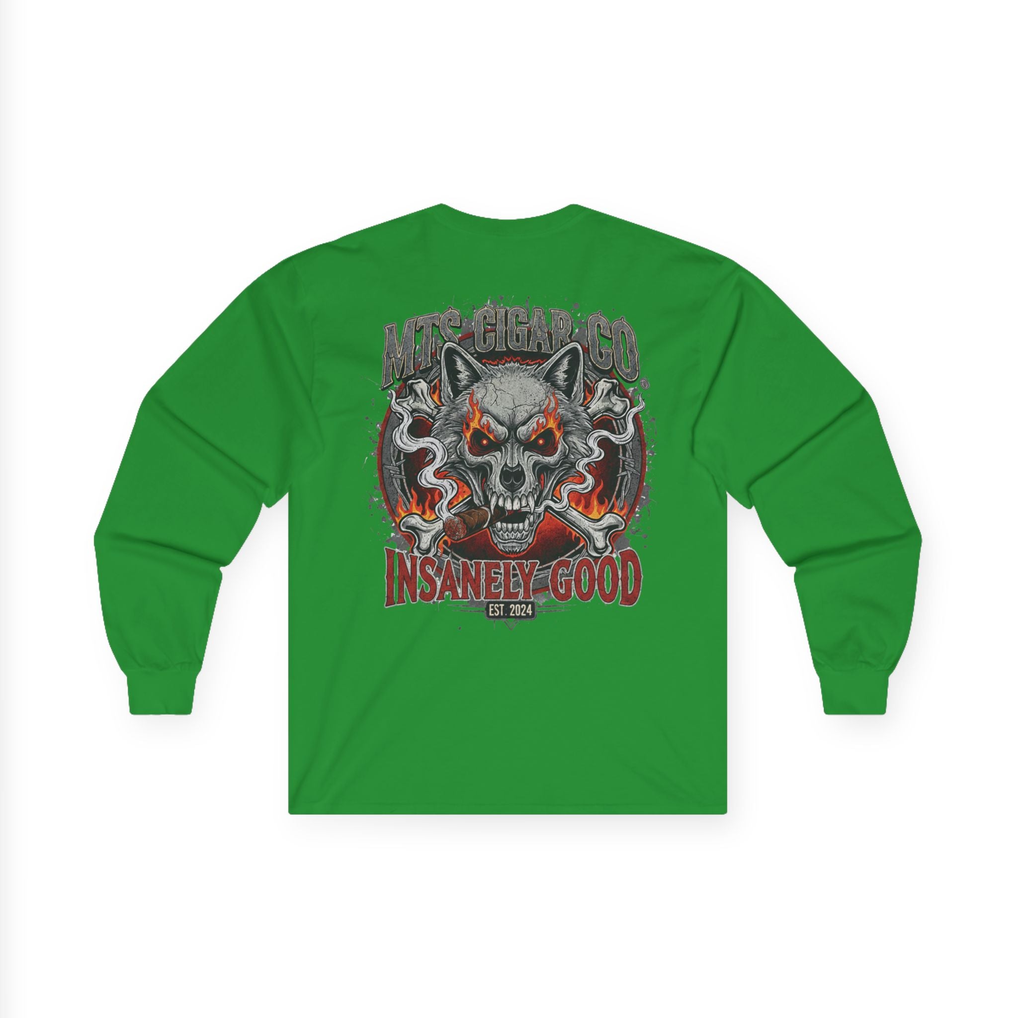Skull Wolf Long Sleeve Tee — 'Insanely Good' Graphic Cotton Shirt