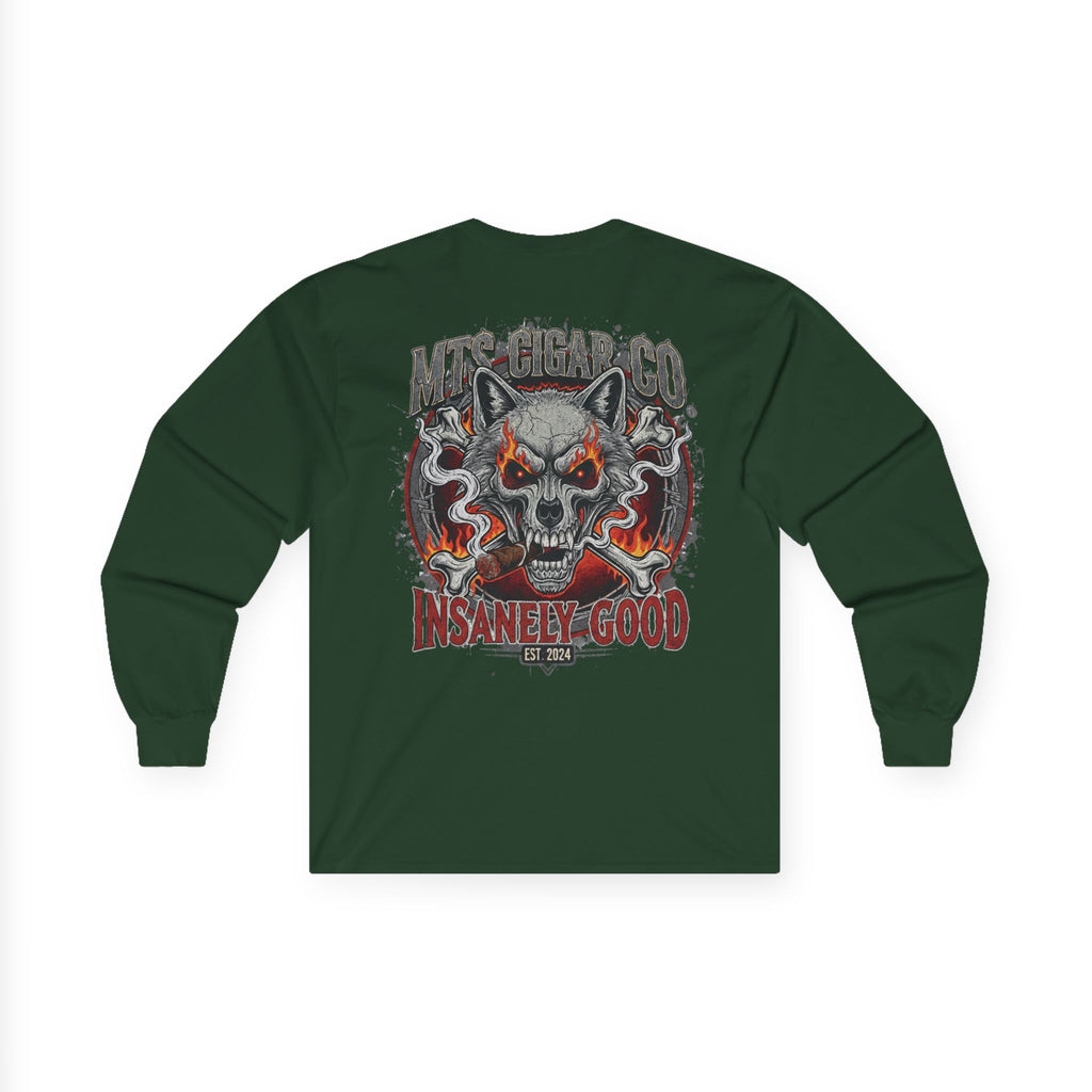 Skull Wolf Long Sleeve Tee — 'Insanely Good' Graphic Cotton Shirt