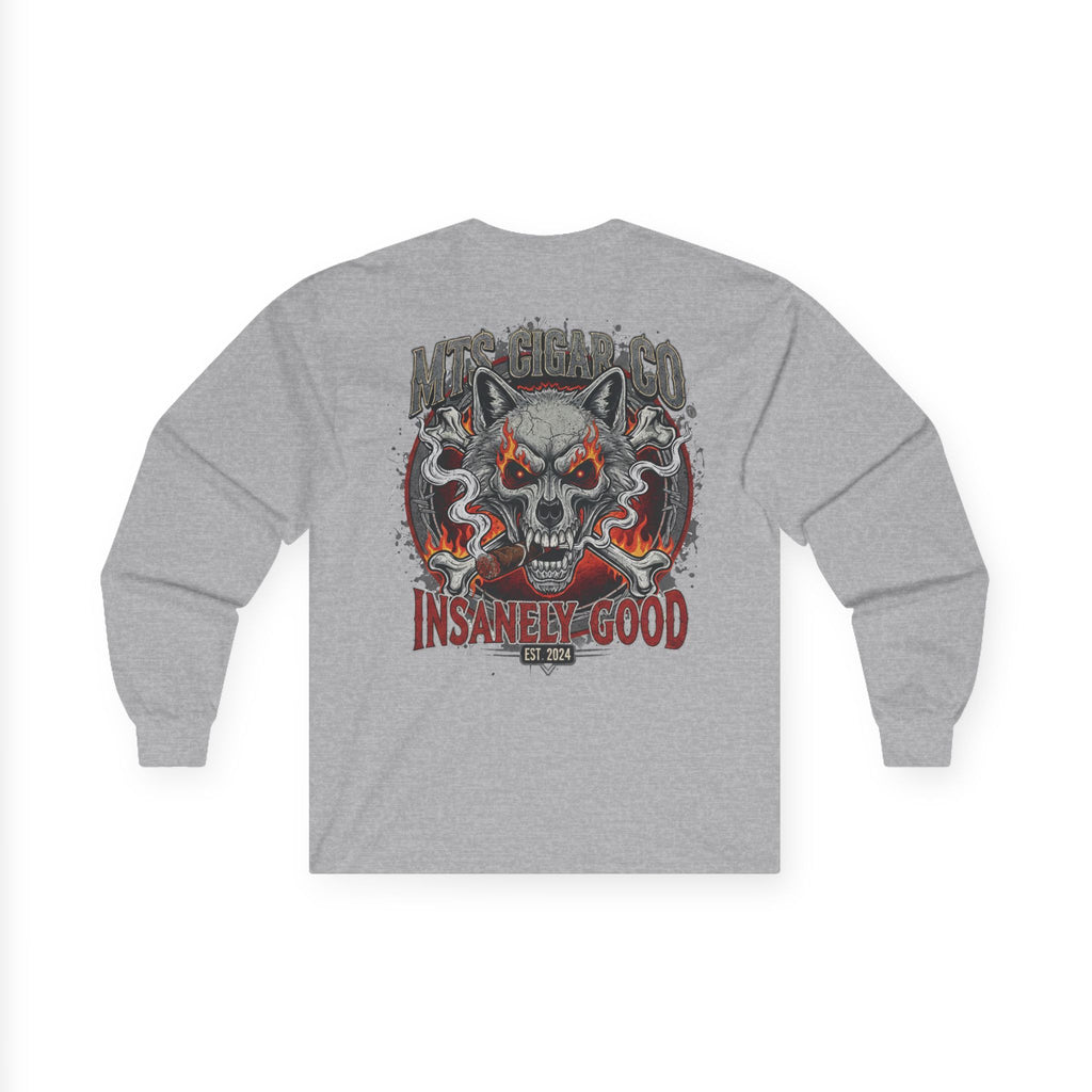 Skull Wolf Long Sleeve Tee — 'Insanely Good' Graphic Cotton Shirt