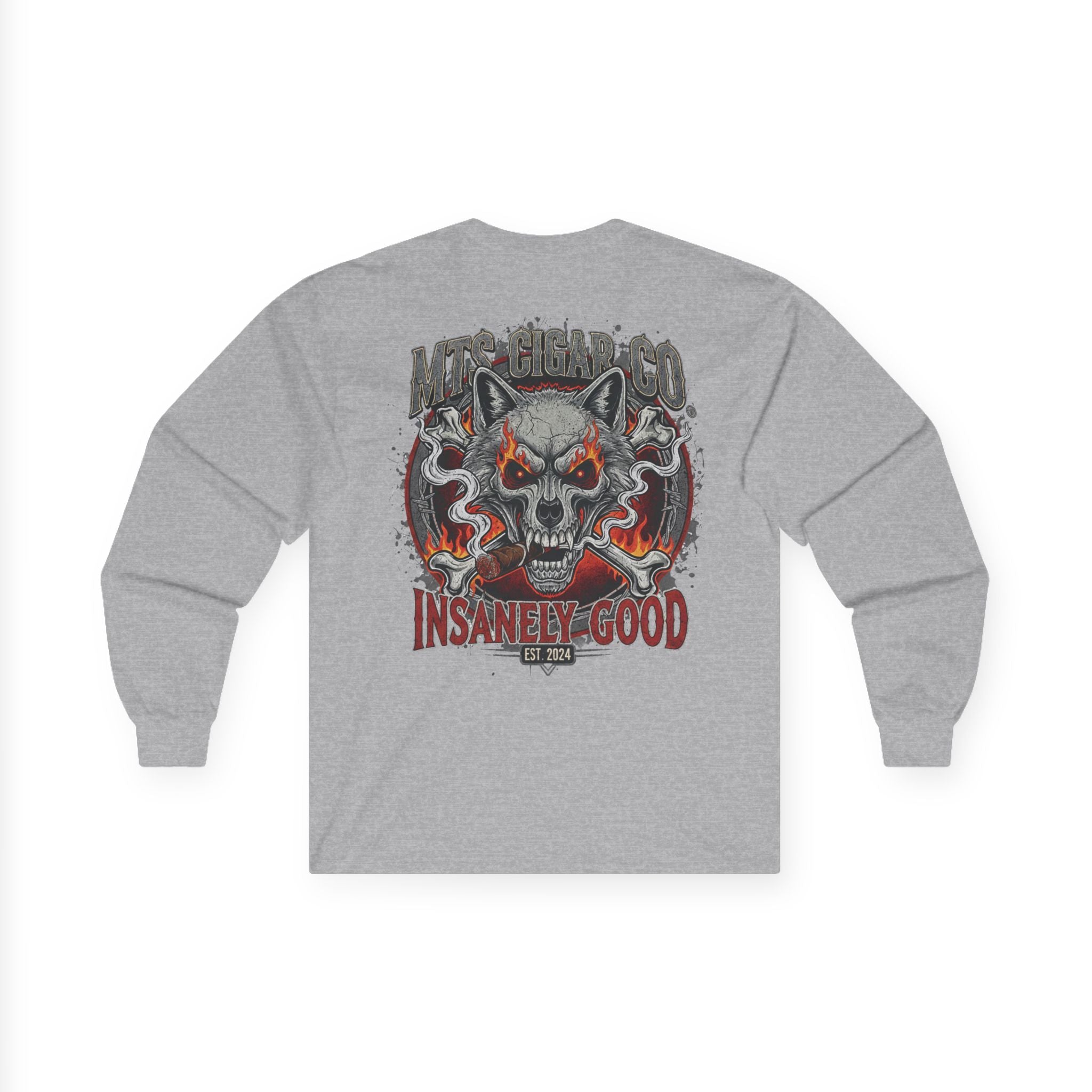 Skull Wolf Long Sleeve Tee — 'Insanely Good' Graphic Cotton Shirt