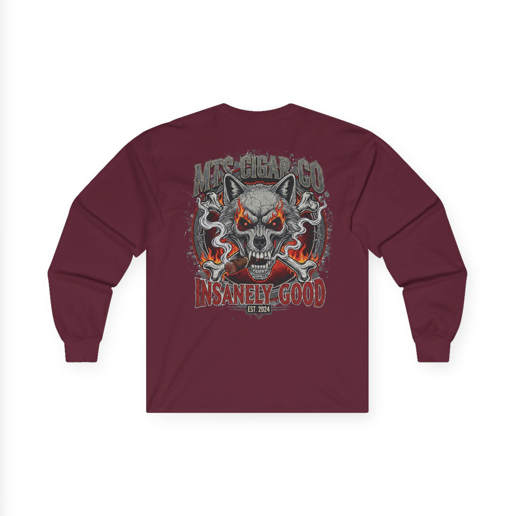Skull Wolf Long Sleeve Tee — 'Insanely Good' Graphic Cotton Shirt